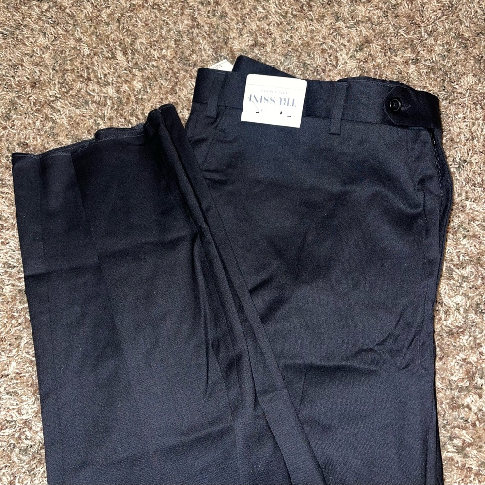 $255 NWT Trussini 40 Black 100% Wool Sufer 100's Italian Dress Pants Boyd’s